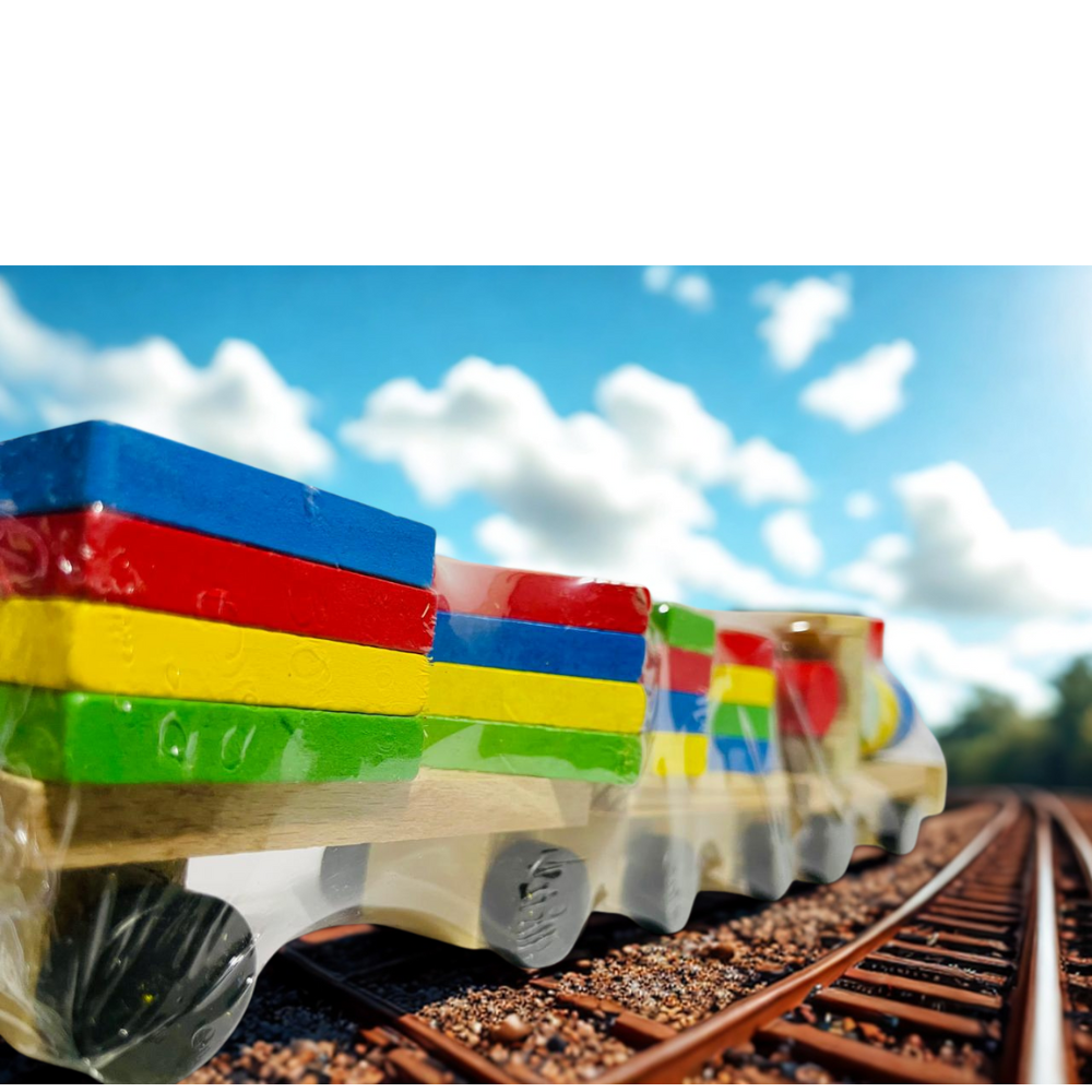 Wooden Geometric Block Car โ Colorful Building & Learning Toy