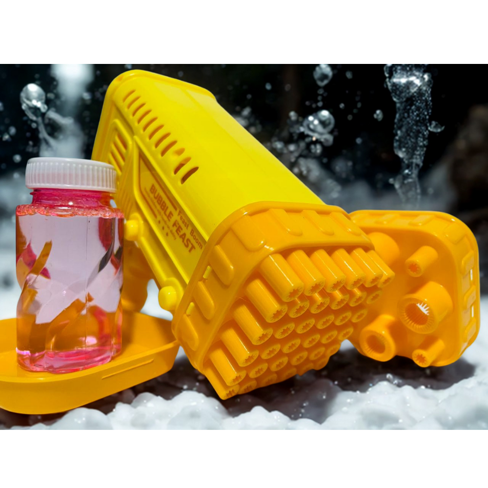 Space Rocket Bazooka Bubble Gun 36-Hole & Mixed-Size with Bubble Liquid