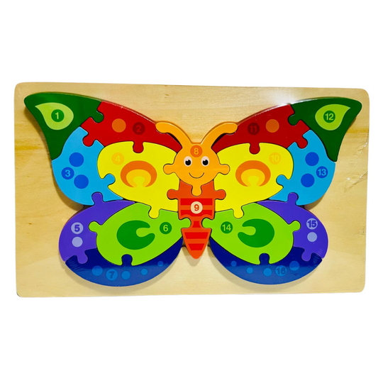 Wooden Butterfly Picture Puzzle – Counting & Colorful Learning Toy