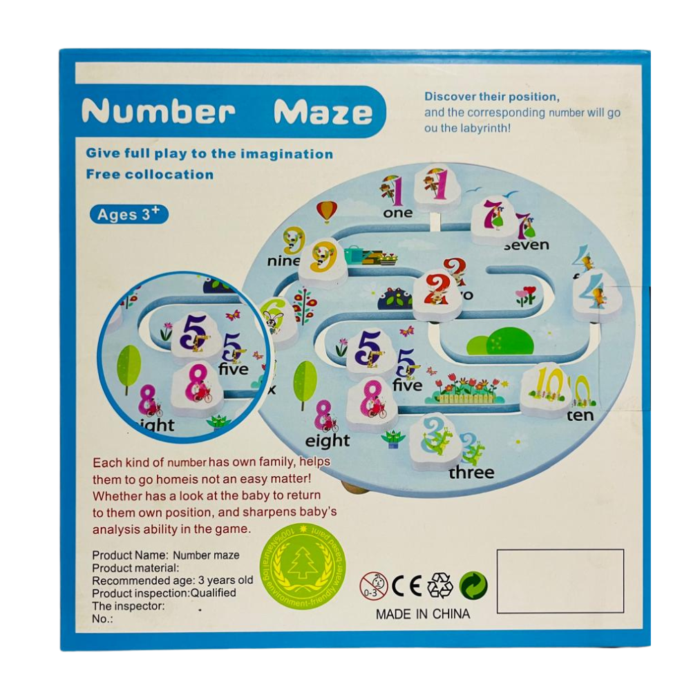 Wooden Number Maze – Educational & Logical Play Toy