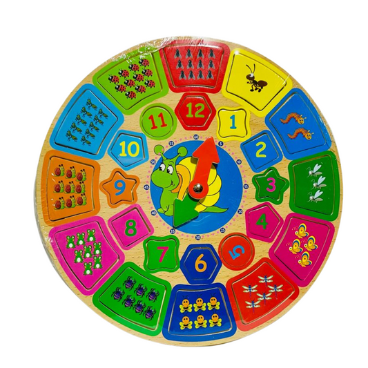 Wooden Shape Clock – Time & Shape Learning Toy