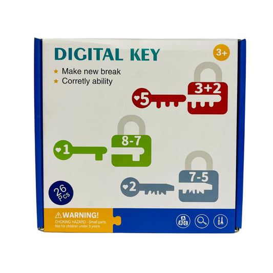 Digital Key Number Lock – Math Puzzle Lock with Key for Kids