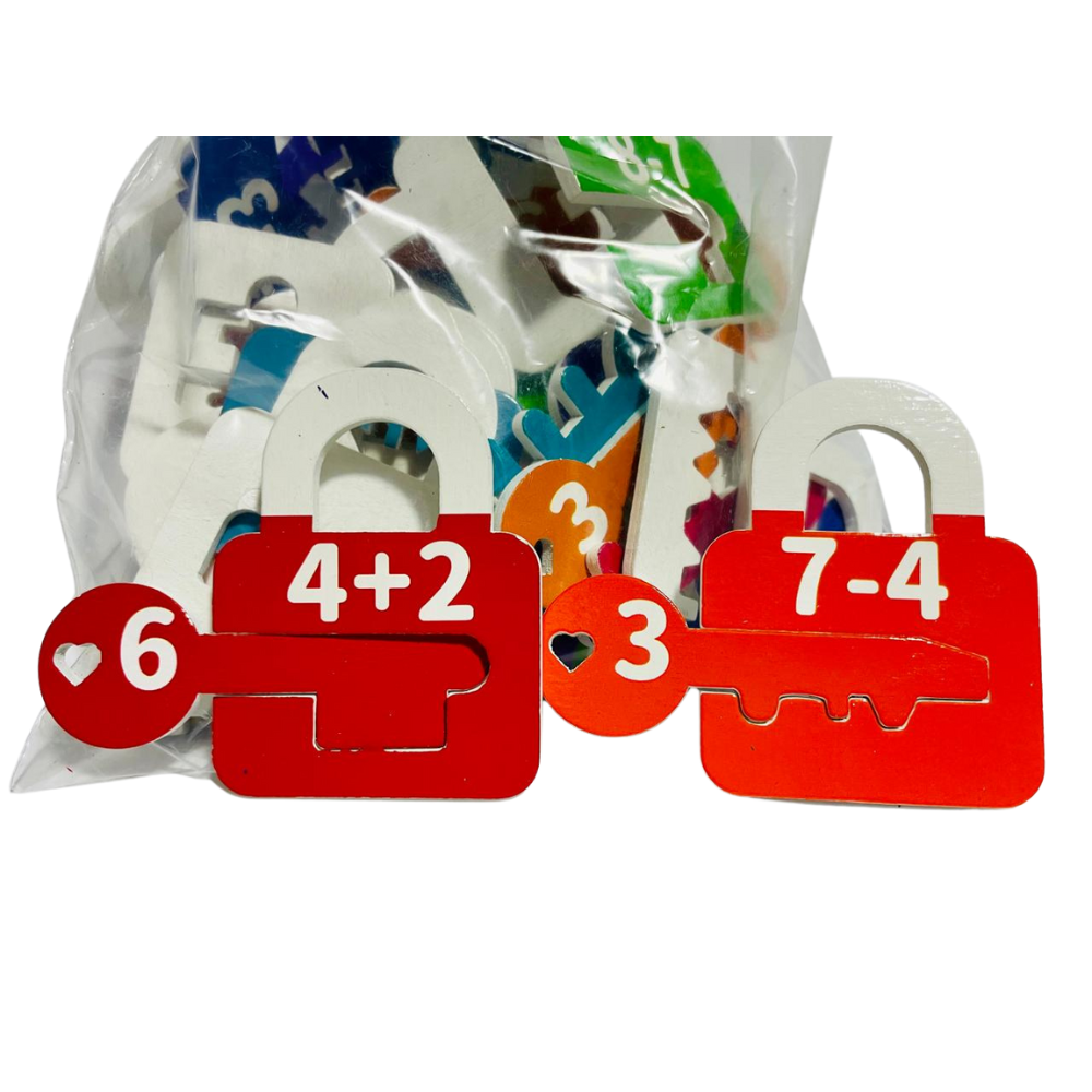 Digital Key Number Lock – Math Puzzle Lock with Key for Kids