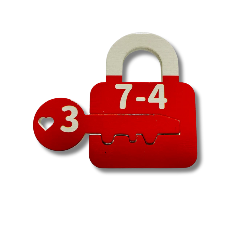 Digital Key Number Lock – Math Puzzle Lock with Key for Kids
