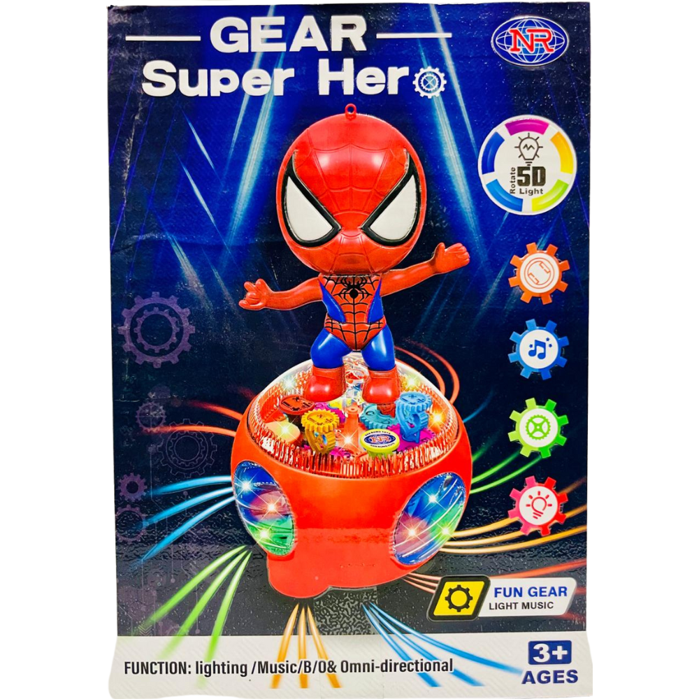 Spider Hero Mirror Ball – Moving Toy with Lights & Music