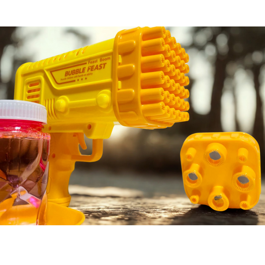Space Rocket Bazooka Bubble Gun 36-Hole & Mixed-Size with Bubble Liquid