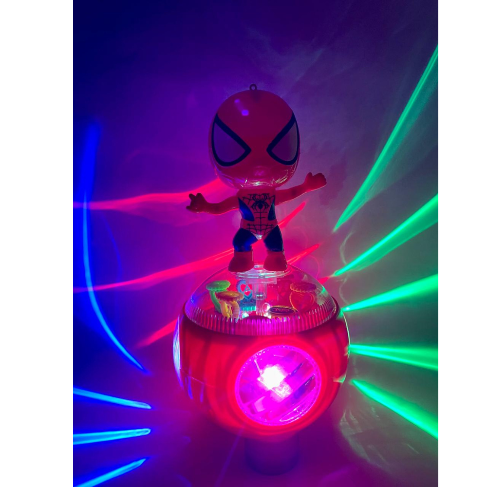 Spider Hero Mirror Ball – Moving Toy with Lights & Music