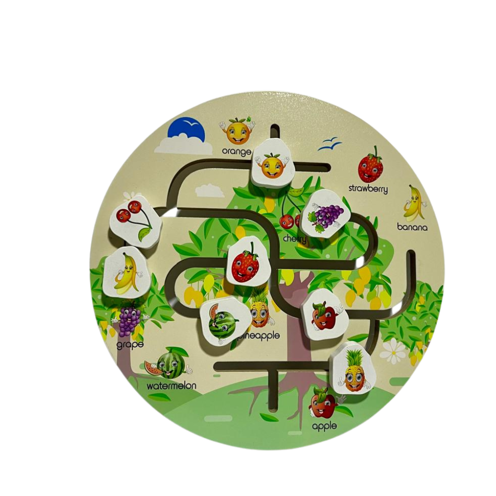 Wooden Fruit Maze – Educational & Logical Play Toy