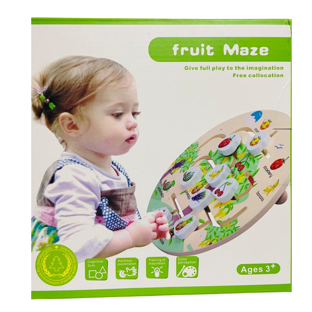 Wooden Fruit Maze – Educational & Logical Play Toy