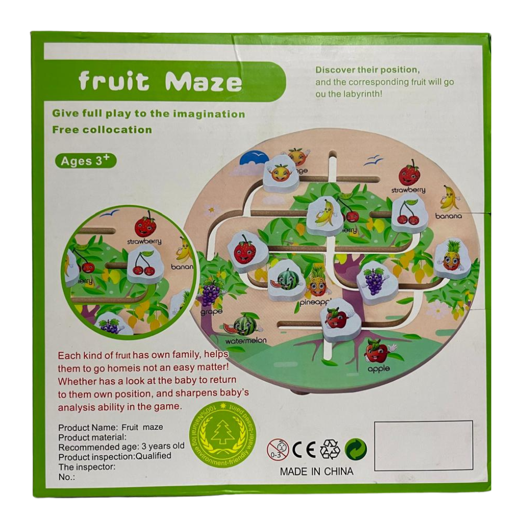 Wooden Fruit Maze – Educational & Logical Play Toy
